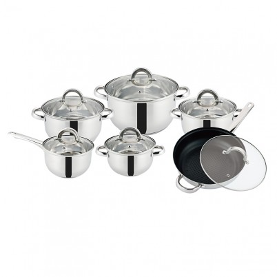 ZH-C124 12pcs Stainless Steel Cookware Set with Hollow Handle