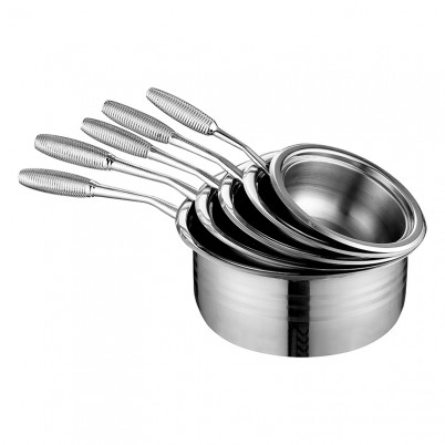 ZH-C048 5pcs Stainless Steel Saucepan Set with Zinc Alloy Handle