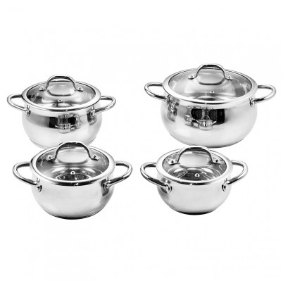 ZH-C024 8pcs Stainless Steel Apple Shape Cookware Set with Pipe Hollow Handle