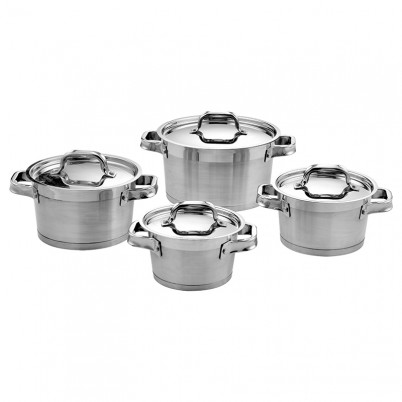 ZH-C029 8pcs Stainless Steel Conic Shape Cookware Set with Wire Handle