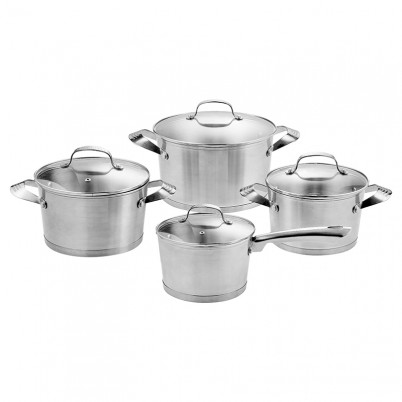 ZH-C028 8pcs Stainless Steel Conic Shape Cookware Set with Wire Handle