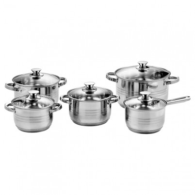 ZH-C012 10pcs Stainless Steel Cookware Set with Hollow Handle