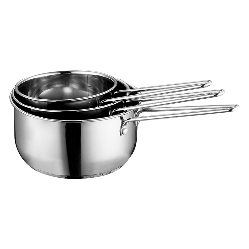 ZH-C051 3pcs Stainless Steel Saucepan Set with Wire Handle