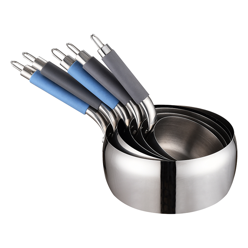 ZH-C049 5pcs Stainless Steel Saucepan Set with Silicone Coated Hollow Handle