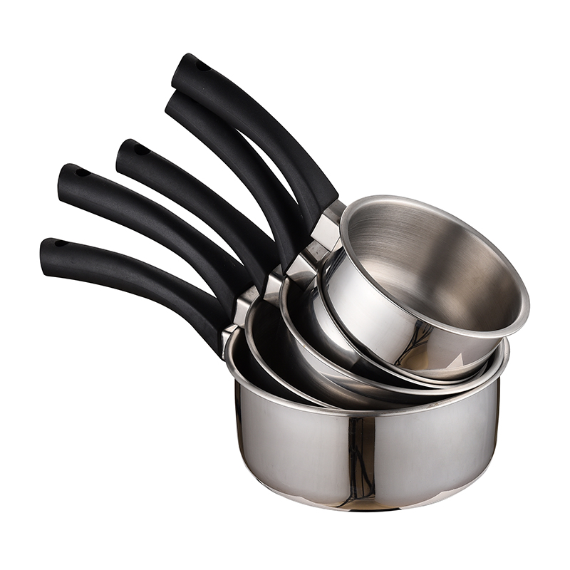 ZH-C047 5pcs Stainless Steel Saucepan Set with Black Bakelite Handle
