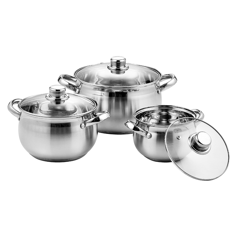 ZH-C025 6pcs Stainless Steel Apple Shape Cookware Set with Hollow Handle
