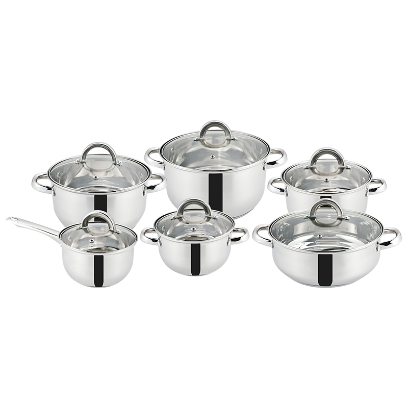 ZH-C122 12pcs Stainless Steel Cookware Set with Hollow Handle